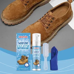 Kit Nettoyage Daim JAKEHOE Mousse Mousse Avec Brosse Et Serviette Pour Soin Chaussures Cuir Et Toile