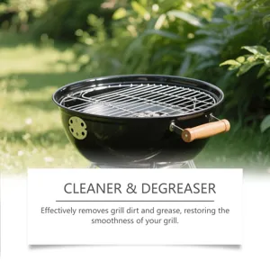 Barbecue à charbon portable avec poignée en bois, idéal pour le camping et les fêtes au jardin.