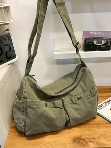 Ιαπωνική Ρετρό Casual Καμβάς Crossbody Τσάντα Μεγάλης Χωρητικότητας Tote Τσάντα Messenger Σχολείο