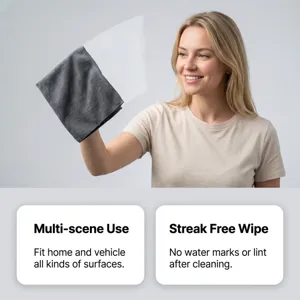 Microvezel schoonmaakdoek voor keuken en auto, zachte absorberende doek voor streepvrij reinigen.