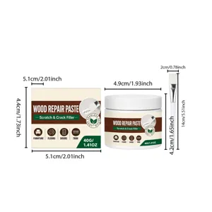 Holzreparatur-Paste Set mit Pinsel und Dose, 40g Kratzer- und Rissfüller für Möbel und Böden.