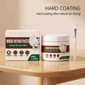 Weiße Holzreparaturpaste 40g für Möbel und Böden Kratzer Risse mit Pinsel Pflegewerkzeug