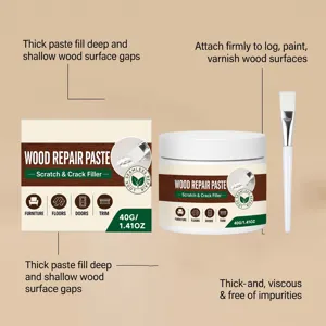 Holzreparaturgel für Möbelkratzer und Risse, 40g dicke Paste mit praktischem Pinsel.