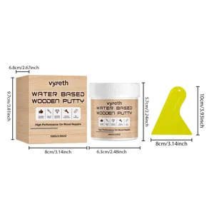kit pasta di riparazione stucco per legno a base d'acqua vyreth con raschietto e misure.