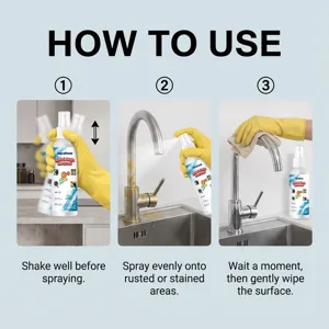 Guide d'utilisation détaillé montrant comment appliquer le spray anti-rouille Jakehoe facilement.
