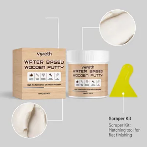 Kit stucco per legno a base d'acqua per riparazione mobili con riempitivo 100g e spatola abbinata.