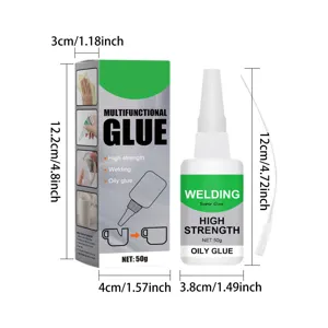 Colle super forte multifonctionnelle avec guide de dimensions, adhésif pour réparations.