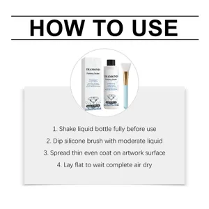 Diamond painting sealer with silicone brush, 200ml protective liquid for diamond art.