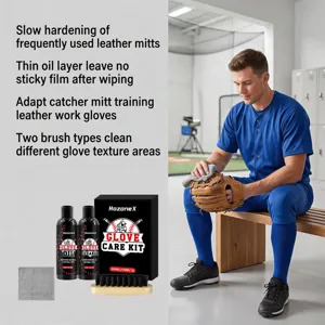 Kit d'entretien de gant de baseball HozoneX avec huile, nettoyant, brosse et chiffon