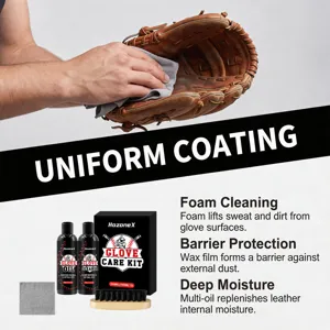 Kit d'entretien de gant de baseball HozoneX avec nettoyant et huile pour cuir pro.