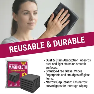 Thickened microfiber cleaning cloth set for efficient kitchen wiping and dust absorption.