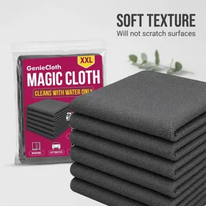 Thickened microfiber cleaning cloth super absorbent grey rags for kitchen auto and windows