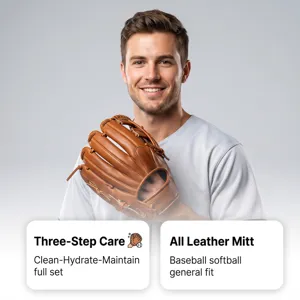 Gant de baseball en cuir professionnel pour le sport softball et l'entretien quotidien du cuir.