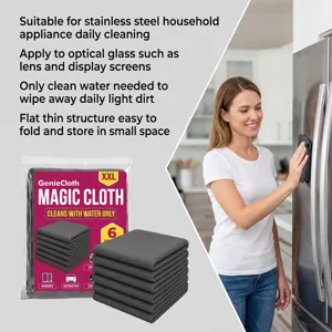 Thickened microfiber cleaning cloth 6-pack, perfect for kitchen appliances and optical glass.
