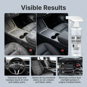 Multi-purpose cleaner spray 120ml color-free odorless formula for car interior and parts.
