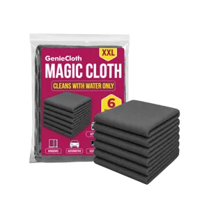 Microfiber cleaning cloth 6-pack XXL gray heavy duty absorbent cleaning cloths for kitchen windows cars