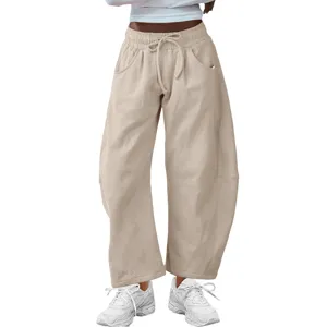 Lässige Damen Jogginghose mit hohem Bund und Kordelzug für den perfekten Sommeralltag.