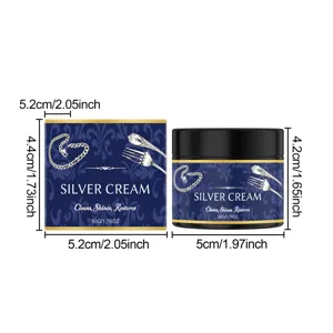 Crème nettoyante pour argent pour polir et restaurer l'éclat des bijoux et objets en argent.