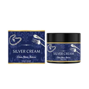 Crème nettoyante pour argent 50g en pot pour polir les bijoux et raviver la brillance.