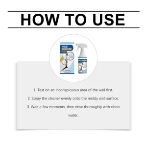 Vue détaillée montrant les instructions d'utilisation et le flacon pulvérisateur anti-moisissure.