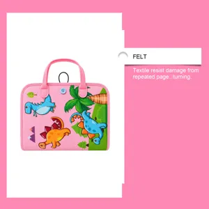 Libro sensorial de fieltro para niños bolsa de juguete educativo temprano con dinosaurio.
