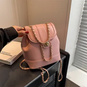 Femmes Mode Mini Sac à Dos Cuir PU Chaîne Sac à Bandoulière Décontracté Voyage Sac à Dos Mignon Petit Sac De Jour Pour Utilisation Quotidienne