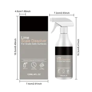 Spécification dimensionnelle détaillée de la bouteille pulvérisateur et de la boîte d'emballage.