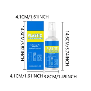 Detailansicht zeigt die kompakte Grösse und Verpackungsmasse der Kunststoff-Reinigungsflasche.