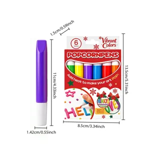 6 pack 3d popcorn pens set puffy drawing pens magic DIY watercolor pens for kids art craft