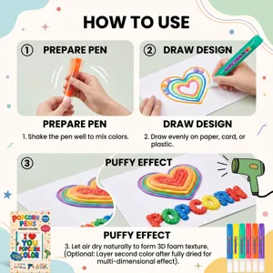 Popcorn pennen DIY 3D opgeblazen verf set met levendige kleuren voor creatieve kunst tekening gereedschap