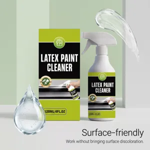 Vue détaillée du nettoyant pour peinture au latex avec flacon pulvérisateur et boîte 120ml.