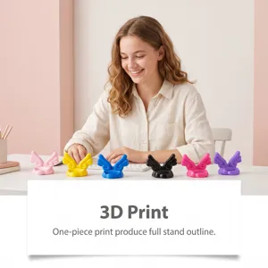 Simpatico supporto per telefono ad ali stampato in 3D e base di archiviazione creativa da scrivania