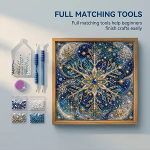 DIY diamond painting kit with full matching tools winter snowflake wall art home decor craft
