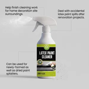 Vue détaillée du flacon pulvérisateur de nettoyant pour peinture latex 120ml pour rénovation.