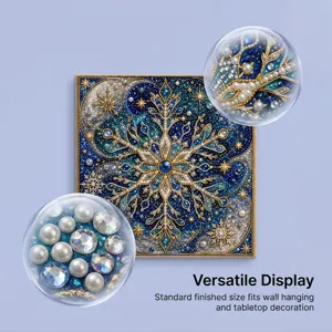 DIY pearl diamond painting kit winter snowflake wall hanging tabletop decor art craft