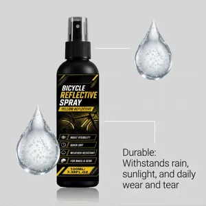 Gele nacht reflecterende spray voor fietshelmen en diverse uitrusting, handige 100ml fles