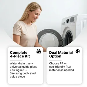Kit de bac de vidange pour lave-linge 4 pièces avec pièces de guidage universelles.