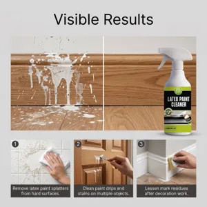 Nettoyant efficace pour peinture latex sur les murs et surfaces, élimination rapide des taches.