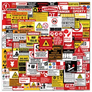 Adesivi Graffiti in PVC Impermeabili Avvertimento Sicurezza Slogan Decalcomanie Per Valigia Computer Telefono Bottiglia d'Acqua