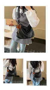 Minimalist large capacity women shoulder bag casual soft leather hobo tote bag for daily use