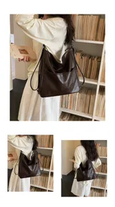 Large capacity women shoulder bag soft leather casual crossbody bag for daily commute and travel style.