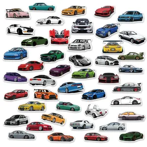 Set de 50pcs JDM coches de carreras pegatinas graffiti impermeables de vinilo para maleta pc