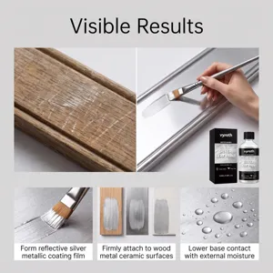 vyreth water based silver leaf paint for metal wood ceramic repair reflective finish 100ml