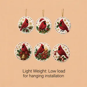 DIY diamond painting Christmas cardinal hanging pendant ornaments set for home holiday decor