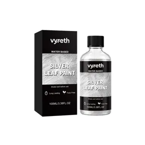 Vyreth 100ml silver leaf paint water based metallic coating for crafts and restoration.