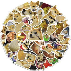 50pz divertenti Doge meme adesivi pacchetto impermeabile PVC vinile decalcomanie per laptop.