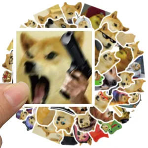 Adesivi graffiti divertenti meme doge impermeabili in vinile per laptop e valigia decorativi