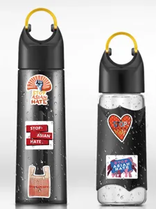 Stickers graffiti imperméables Stop Asian Hate pour gourdes, ordinateurs et skateboards.