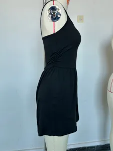 Women casual black camisole jumpsuit short romper summer loose strapless design new style