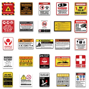 Adesivi di avvertimento divertenti impermeabili in vinile per laptop valigia 75 pz